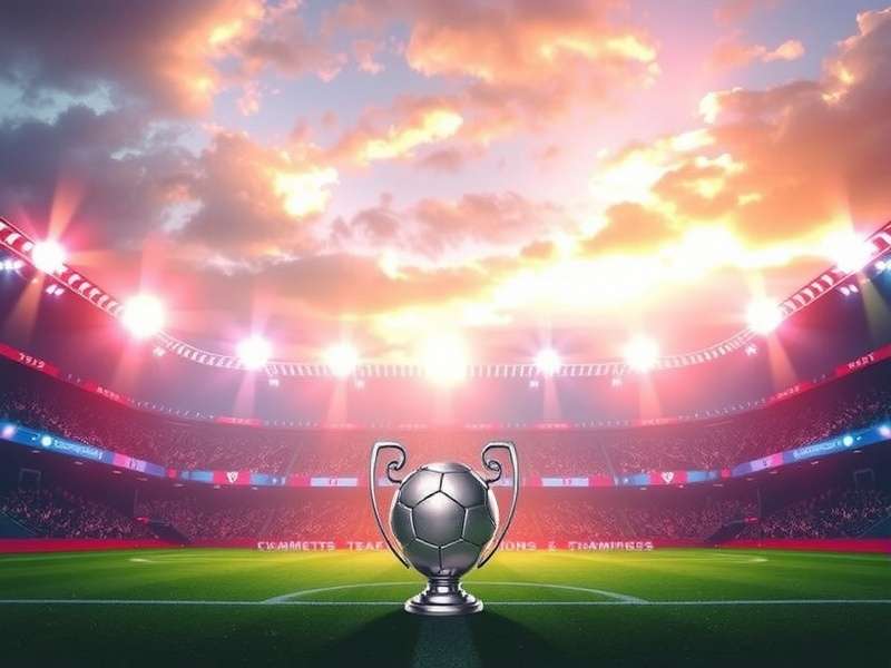 UEFA Champions League match atmosphere with a packed stadium and players in action