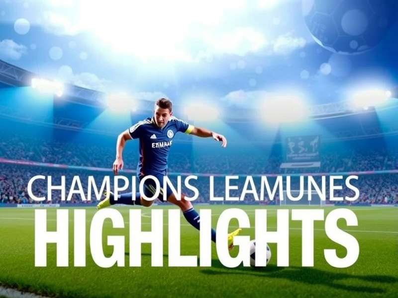 Champions League football match atmosphere with fans and stadium lights