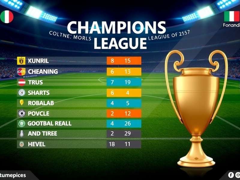 UEFA Champions League trophy shining under stadium lights