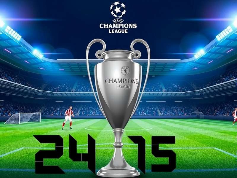 UEFA Champions League trophy shining under stadium lights