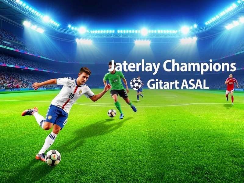 UEFA Champions League trophy shining under stadium lights