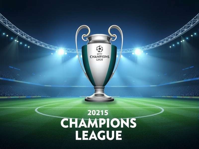 UEFA Champions League trophy shining under stadium lights