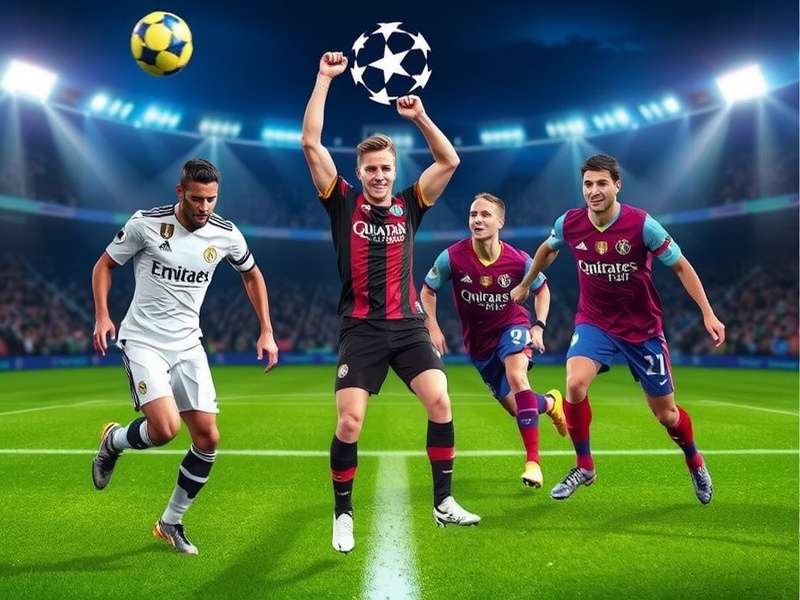 Champions League group stage table graphic on a stadium screen