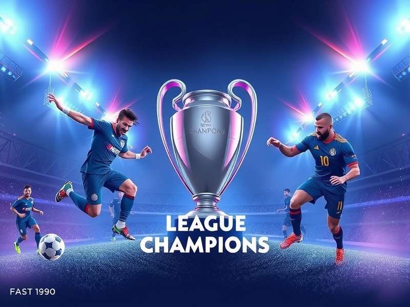 UEFA Champions League trophy shining under stadium lights