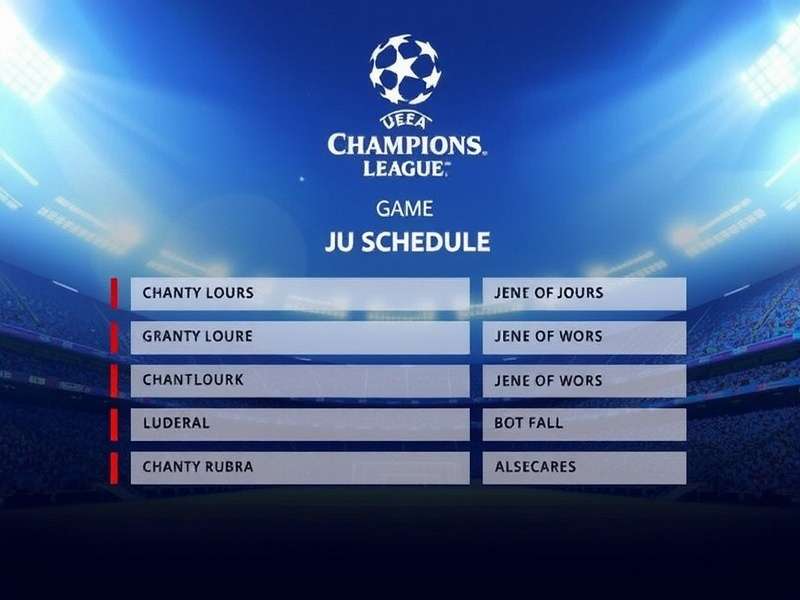 UEFA Champions League 2024/25 Season Schedule Wallchart with Key Fixtures Highlighted