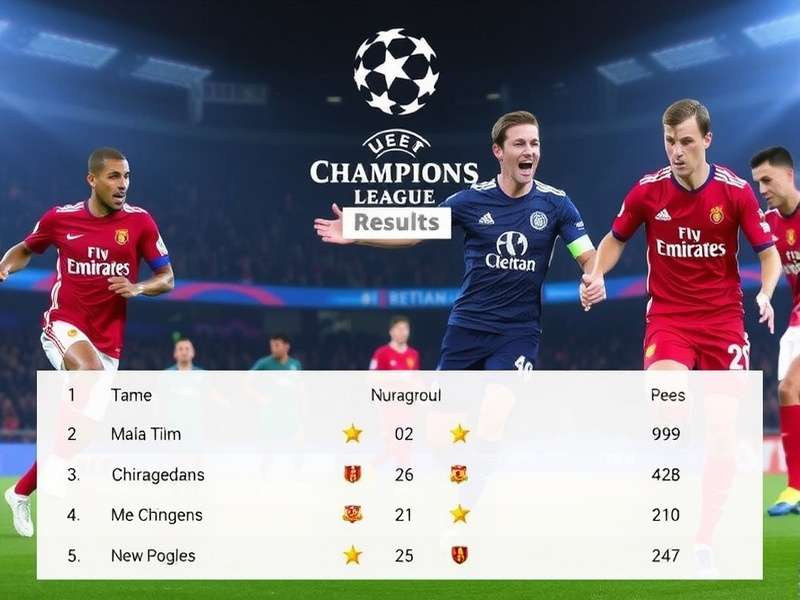 UEFA Champions League Trophy shining under stadium lights