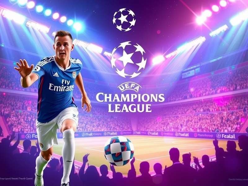 UEFA Champions League trophy shining under stadium lights