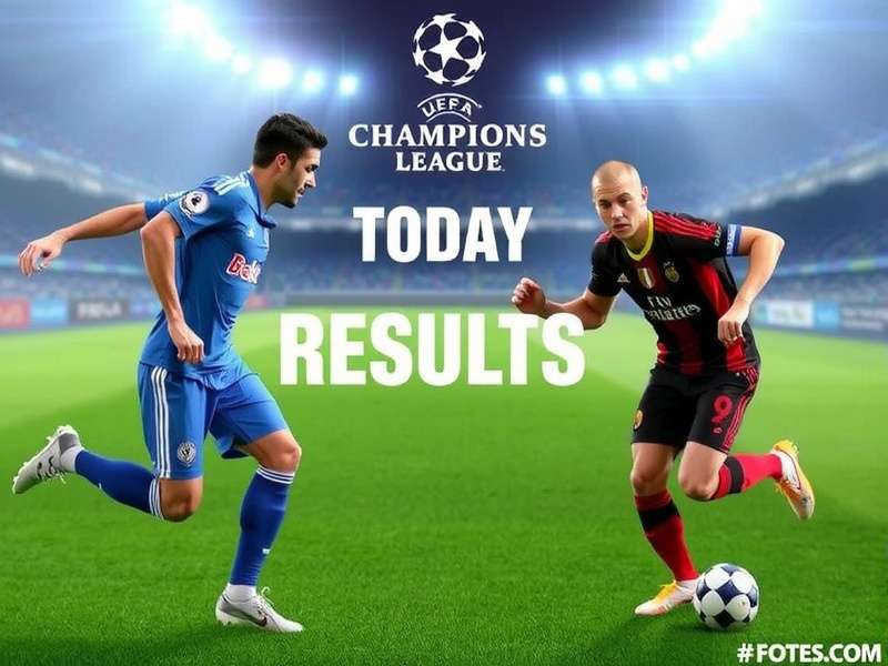 UEFA Champions League match in progress at a packed stadium