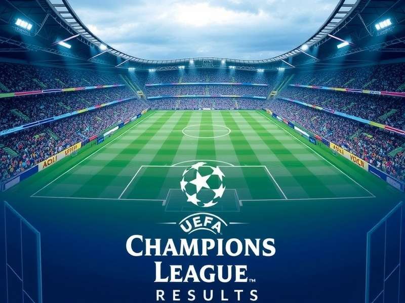 Champions League match atmosphere with fans and stadium lights