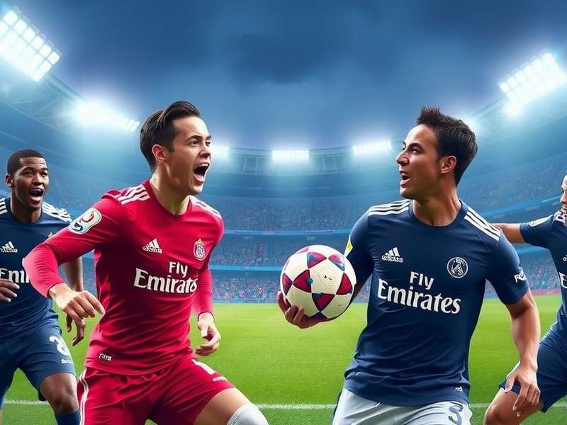 PSG players celebrating a Champions League goal at Parc des Princes