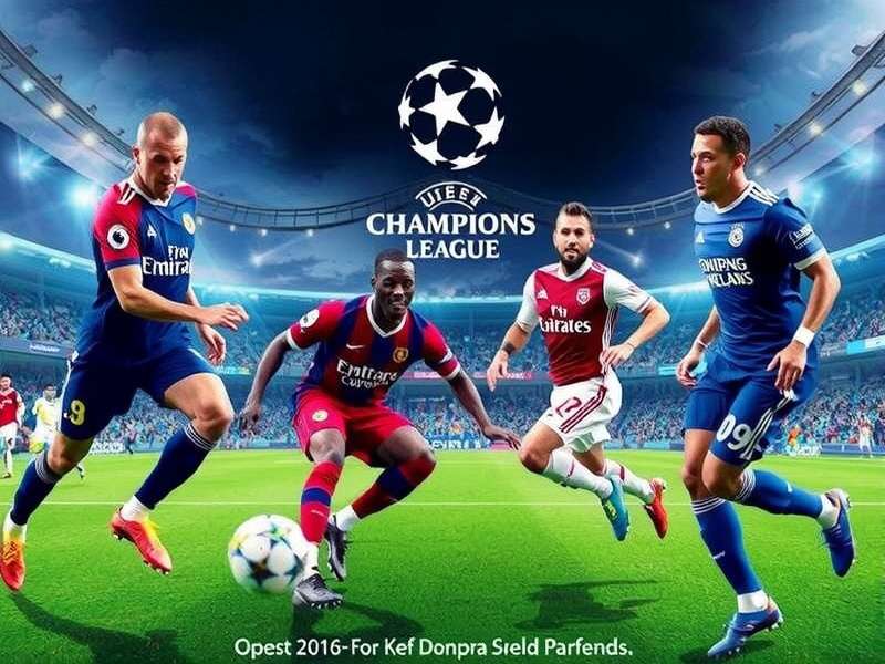 UEFA Champions League Trophy shining under stadium lights