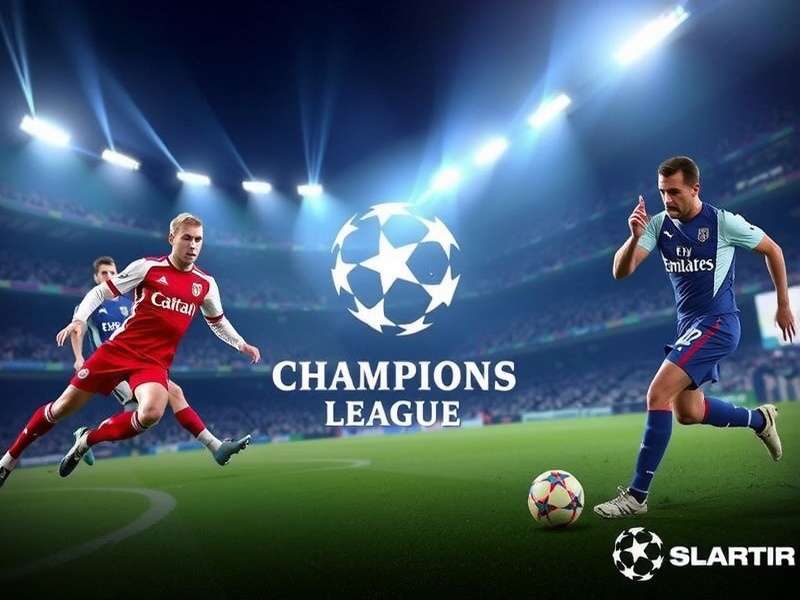 UEFA Champions League trophy shining under stadium lights