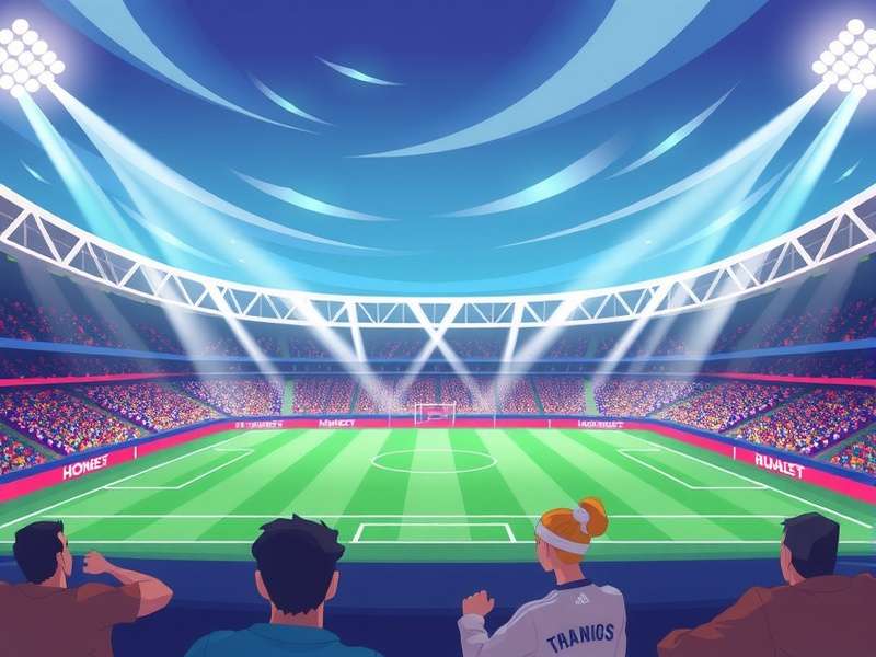 Champions League Hoy match scene with fans celebrating