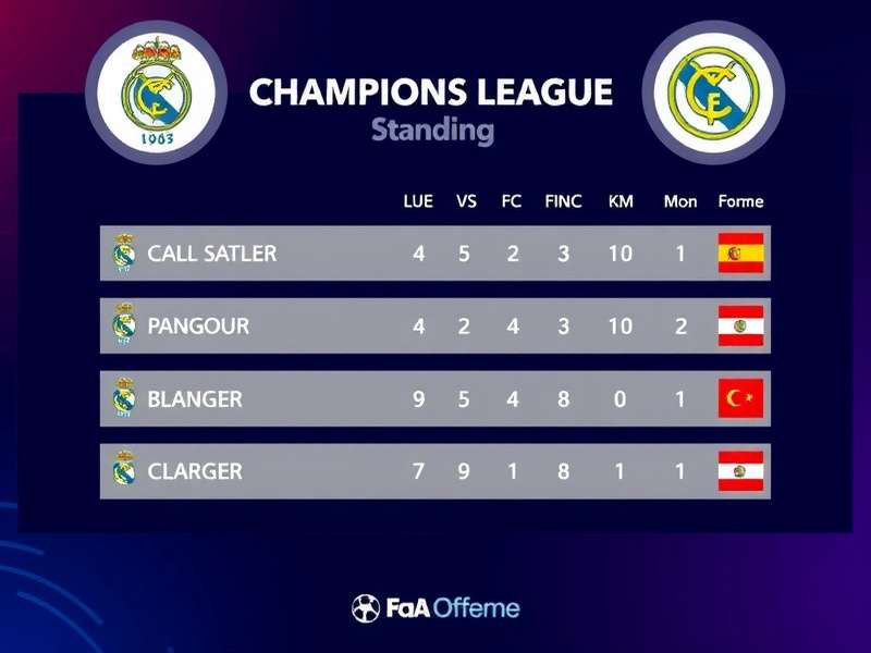 Interactive UEFA Champions League 2024-25 Group Stage Standings Table