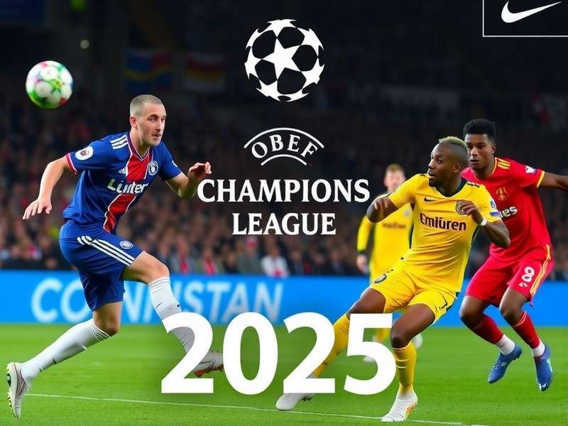 Champions League 2025 group stage match action at a packed stadium