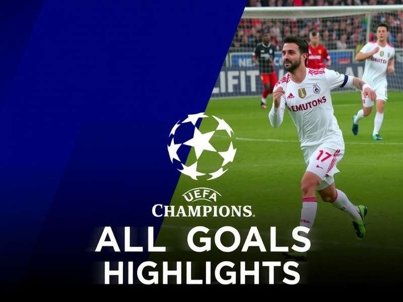 UEFA Champions League match action showing a player celebrating a goal