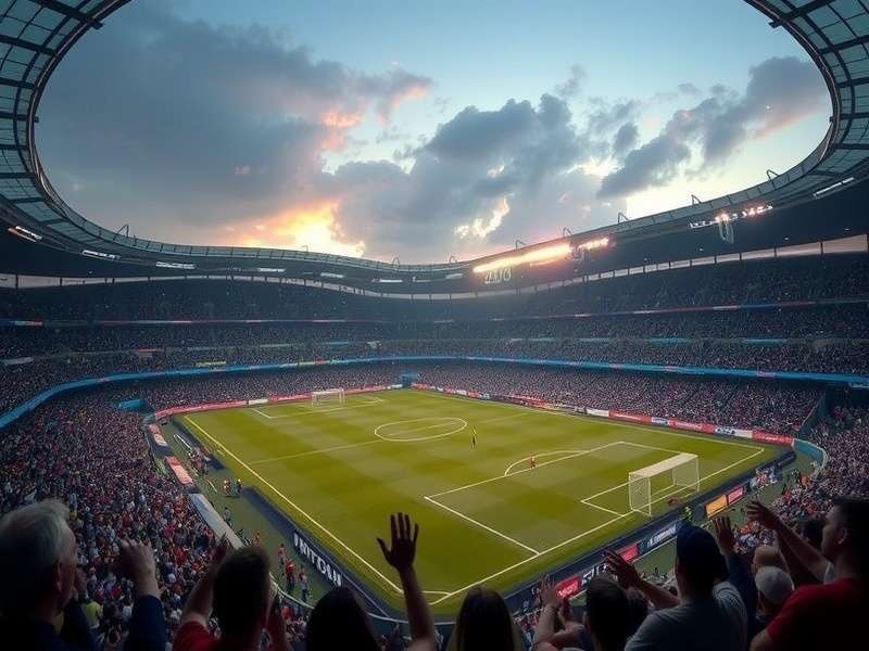 UEFA Champions League match in a packed stadium with vibrant atmosphere