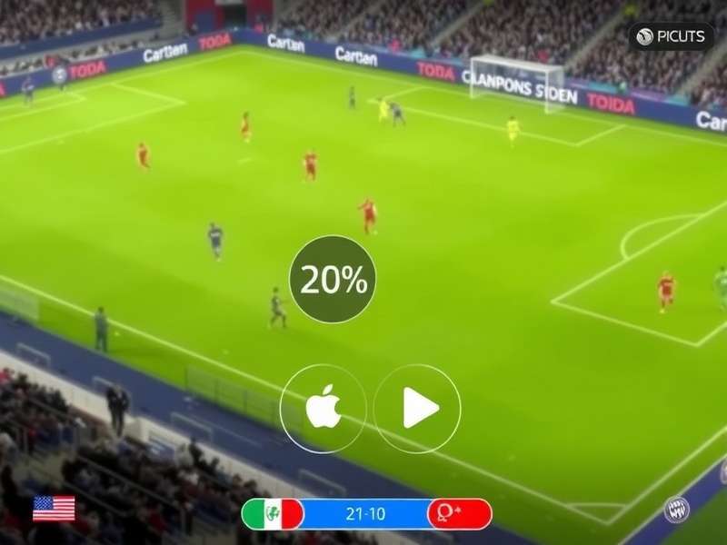 Champions League football match atmosphere with fans and stadium lights