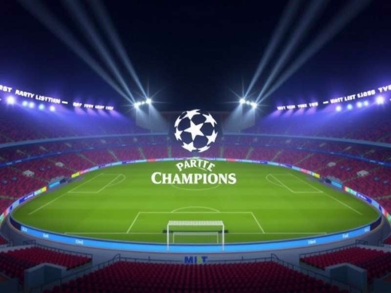 Champions League match night under floodlights with passionate fans