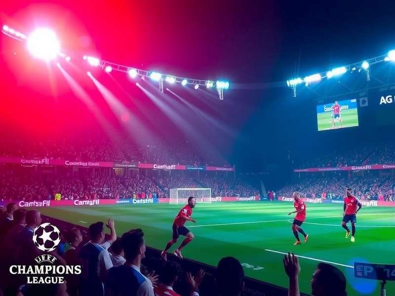 Bayern Munich players celebrating Champions League victory with trophy
